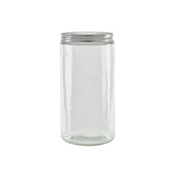 30 Pcs - Pot en verre rond avec couvercle en aluminium à visser H187mm 1000ml
