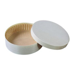 10 Pcs - Boîte ronde bois FSC mix + papier ing - cuisson four H40mm 350ml