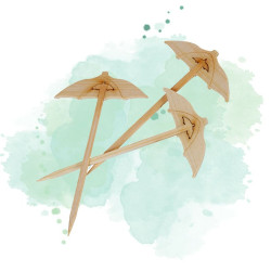 100 Pcs - Pique bambou parasol - 9 cm, Idéal pour vos présentations