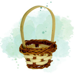 10 Pcs - Mini panier osier bicolore "Rai" - Diam: 4,5 cm, Style élégant et pratique