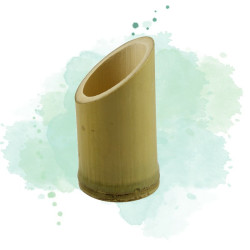 20 Pcs - Tube bambou oblique "Asahi" - 60 ml, Diam: 4,3 cm, Hauteur: 9 cm