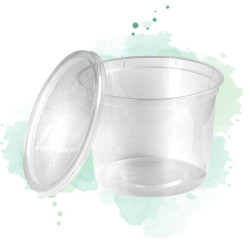 25 Pcs - Barquette Ronde PP avec Couvercle - 650 ml, 12 cm, Hauteur: 8,6 cm