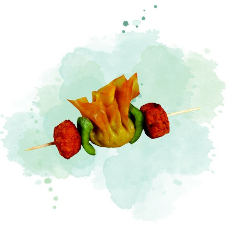 200 Pcs - Brochette en bois ronde - 15 cm, idéal pour barbecue et événements