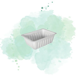 2000 Pcs - Barquette plastique PS translucide - 125 ml, 8 cm x 6 cm, Hauteur: 4 cm