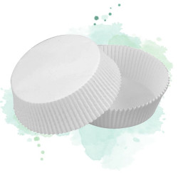 100 Pcs - Caissette papier cuisson ovale blanche - 16 x 14 cm, Hauteur: 3,5 cm