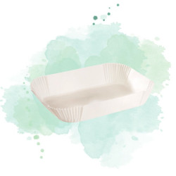 50 Pcs - Caissette papier cuisson ovale blanche - 30 x 23,5 cm, Hauteur: 4,5 cm