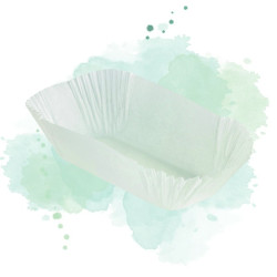100 Pcs - Caissette papier de cuisson ovale blanche - 23,5 cm x 5 cm, ingraissable