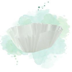 100 Pcs - Caissette papier cuisson ovale blanche - 6,5 x 5 x 4 cm, siliconée