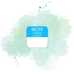1000 Pcs - Rouleau étiquette bleue Lundi - 2,5 x 2,5 cm, idéal pour l'organisation