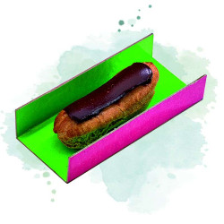 200 Pcs - Fond carton double face anis/fuchsia - 13 cm x 4,5 cm