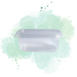 1000 Pcs - Boîte plastique PP transparente - 200 ml, 110 x 80 mm, Hauteur: 40 mm