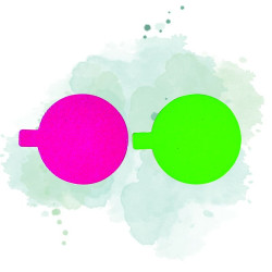 200 Pcs - Rond carton anis/fushia - Diam: 8 cm, double face, coloré