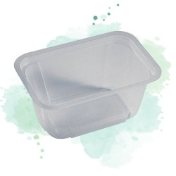 100 Pcs - Barquette plastique micro-ondable - 1500 ml, 19 x 13,6 cm, Hauteur: 8 cm