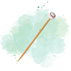 100 Pcs - Pic bambou décor baseball - 12 cm, Écologique