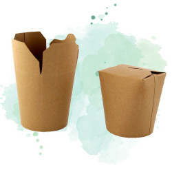 25 Pcs - Pot carton rond kraft - 750 ml, 10 cm, Hauteur: 9,8 cm
