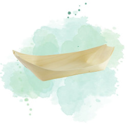 50 Pcs - Barquette bateau en bois - 14,5 cm x 7,5 cm x 2 cm