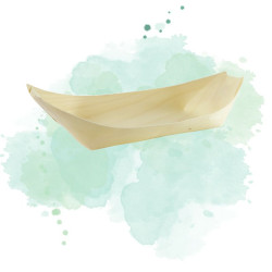 100 Pcs - Barquette bateau en bois - 22 cm x 10,5 cm x 3 cm