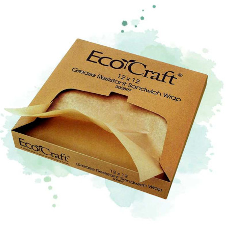 Papier brun ingraissable en boîte distributrice 37,5 x 40 cm x 1000 unités