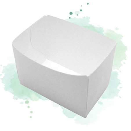 250 Pcs - Barquette en carton blanc - 300 ml, 10 x 6 cm, Hauteur: 4 cm