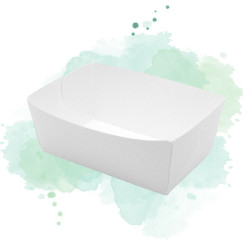 250 Pcs - Barquette en carton blanc - 850 ml, 15 cm x 9 cm x 5 cm