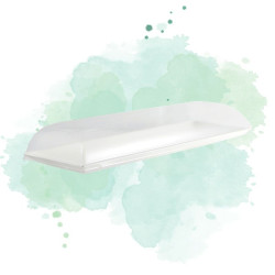 100 Pcs - Plateau rectangulaire blanc en pulpe "BioNchic" 40 x 15 cm