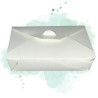 25 Pcs - Boîte repas carton blanc - 1000 ml, 21,5 x 16 cm, Hauteur: 5 cm