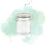 12 Pcs - Mini bocal en verre avec joint silicone noir 150 ml Diam: 6,7 cm 6,7 x 9,5 cm
