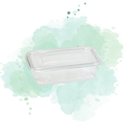 50 Pcs - Barquette plastique PET transparente - 1350 ml, 23 x 17,5 cm, Hauteur: 5,5 cm