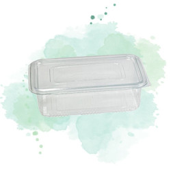 50 Pcs - Barquette plastique PET transparente - 1850 ml, 23 x 17,5 x 7 cm