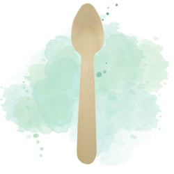 100 Pcs - Cuillère à café en bois - 11 cm