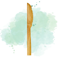 100 Pcs - Couteau en bambou - 16 cm, Écologique et jetable