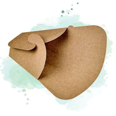 Pochette crêpe triangulaire en carton brun 14,5 x 6,5 x 18,5 cm x 50 unités Pochette crêpe triangulaire en carton brun 14,5 x 6,5 x 18,5 cm x 50 unités