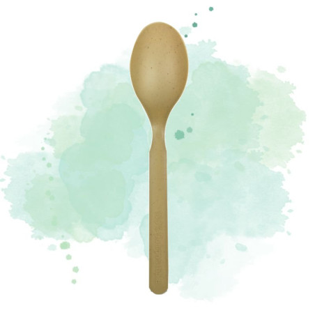 50 Pcs - Cuillère à soupe en fibre de bambou - 14,5 cm, Écologique et résistante