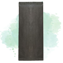 500 Pcs - Pochette papier noir pour couverts - 11 x 25 cm, avec serviette blanche