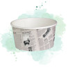 50 Pcs - Pot "Deli" rond en carton décor journal 600 ml Diam: 11,4 cm 11,4 x 9,2 x 8,7 cm
