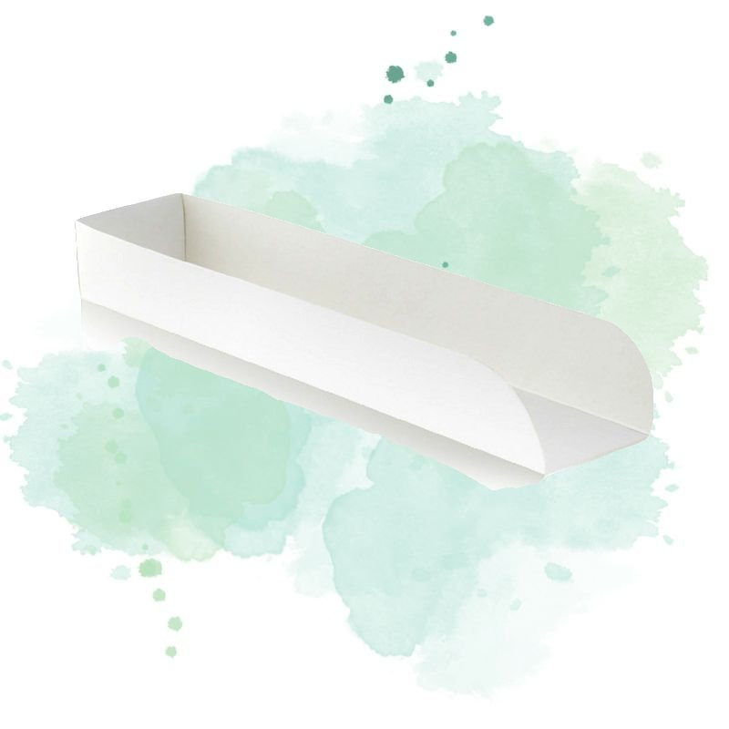 50 Pcs - Support hot-dog carton blanc - 25 x 5,5 x 3,5 cm 50 Pcs - Support hot-dog carton blanc - 25 x 5,5 x 3,5 cm