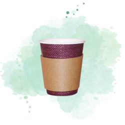 100 Pcs - Gobelet carton brun ondulé - 11 x 11 cm, Hauteur: 5,6 cm