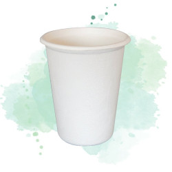 50 Pcs - Gobelet pulpe blanc 400 ml Diam: 9 cm 9 x 10,5 cm