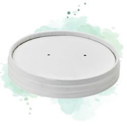 50 Pcs - Couvercle carton blanc chaud et froid - Diam: 9,7 cm