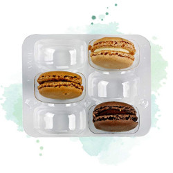 50 Pcs - Insert plastique PET transparent 6 macarons - 11,8 x 10 cm x 2,3 cm