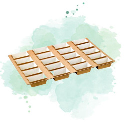 25 Pcs - Plateau carton microflute rectangulaire avec 20 moules - 360 x 560 cm