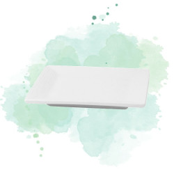 4 Pcs - Mini plat carré en porcelaine blanche - 10,1 x 10,1 cm, Hauteur: 2,3 cm