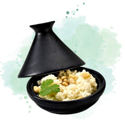 4 Pcs - Mini tajine en porcelaine noire Diam: 9 cm 9 x 9 x 8 cm