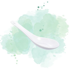 6 Pcs - Cuillère en porcelaine blanche - 13 cm x 4,3 cm x 4,5 cm