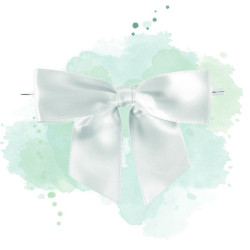 100 Pcs - Noeud satin blanc avec lien - 8,6 cm, idéal pour vos décorations