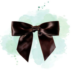 100 Pcs - Noeud satin marron - 8,6 cm, Idéal pour décoration et emballage