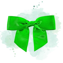 100 Pcs - Noeud satin vert - 8,6 cm, idéal pour décorations élégantes