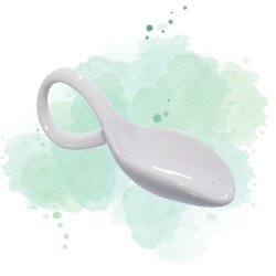 Mini cuillère en porcelaine blanche 11,8 x 4,1 x 3 cm x 4 unités