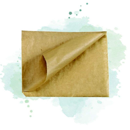 1000 Pcs - Sac papier brun ouvert sur 2 côtés 11 x 11 cm