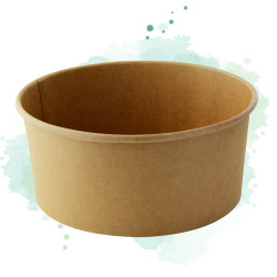 45 Pcs - Saladier carton kraft "Buckaty" - 1560 ml, Diam: 18,5 cm, Hauteur: 8,2 cm